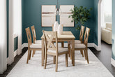 Warmstead Furniture - Ashley Furniture - Sanbriar Dining Room - RECT DRM Table Set (7/CN) / Light Brown - D393-425